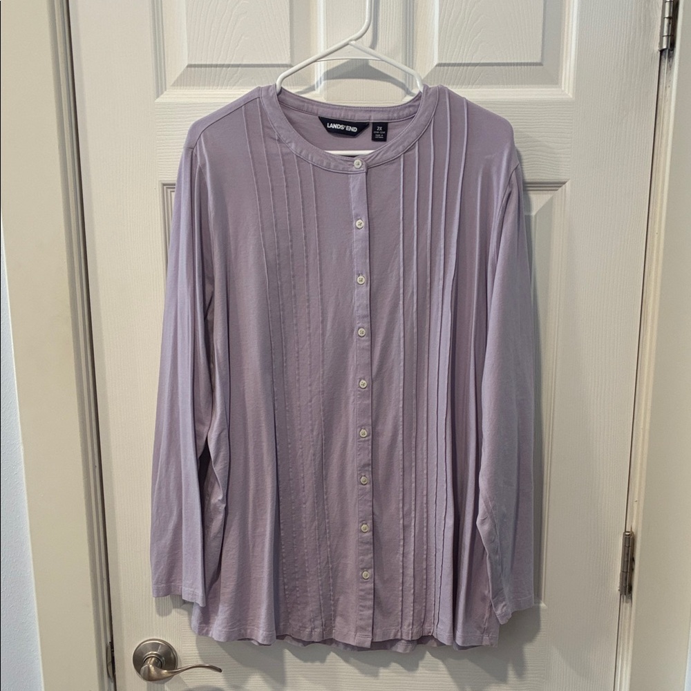 Lands' End Women's Lavender Blouse - Picture 9 of 9